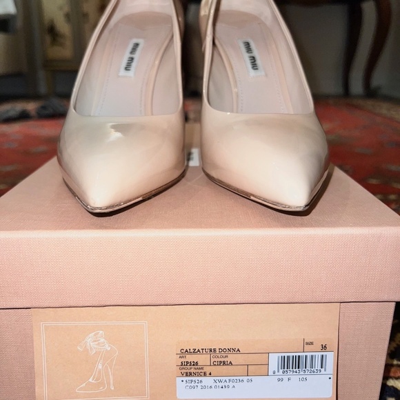 Miu Miu Calzature Donna Patent Pumps with ankle wrap ribbons Size 36 - Picture 7 of 10